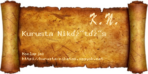 Kurusta Nikétás névjegykártya